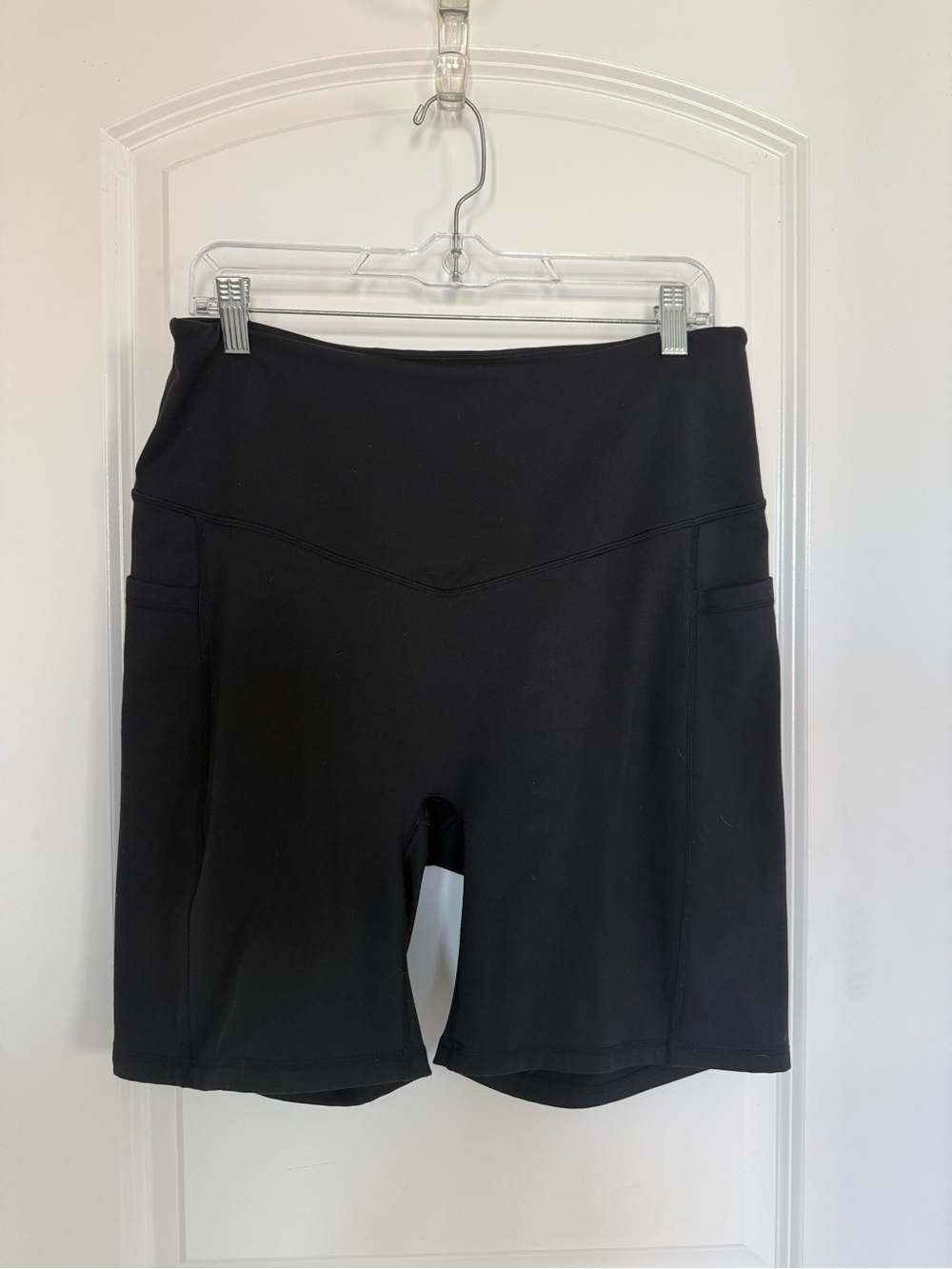 POPFLEX Black High-Rise Pocket Bike Shorts